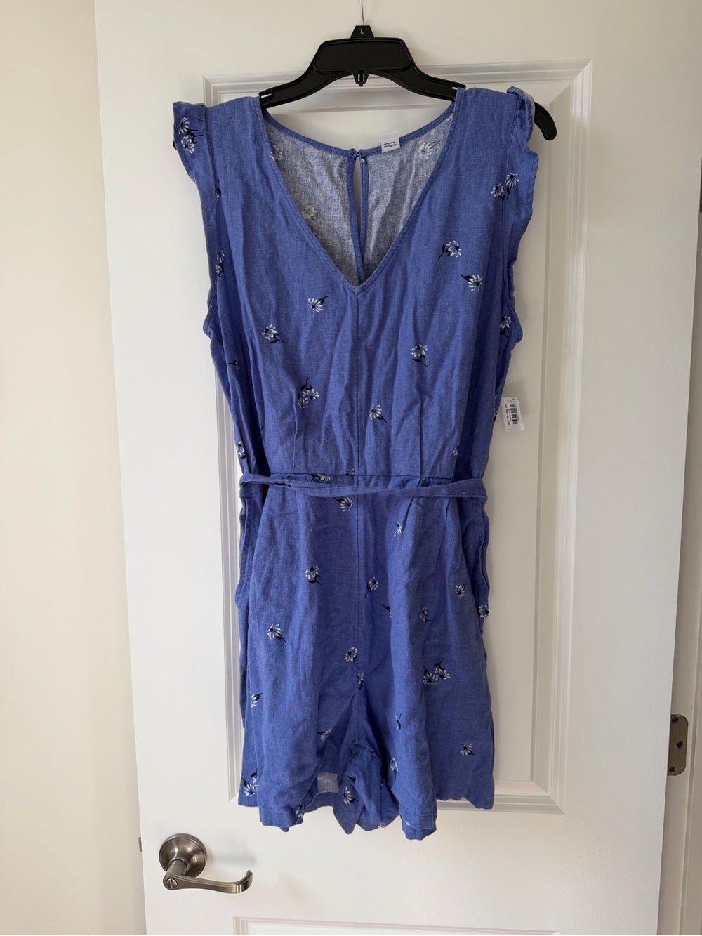 Blue Floral V-Neck Romper